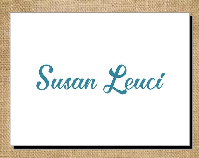 Set of Personalized Scripted Name Folded Note Cards - Thank You Cards - Blank Cards - Stationery