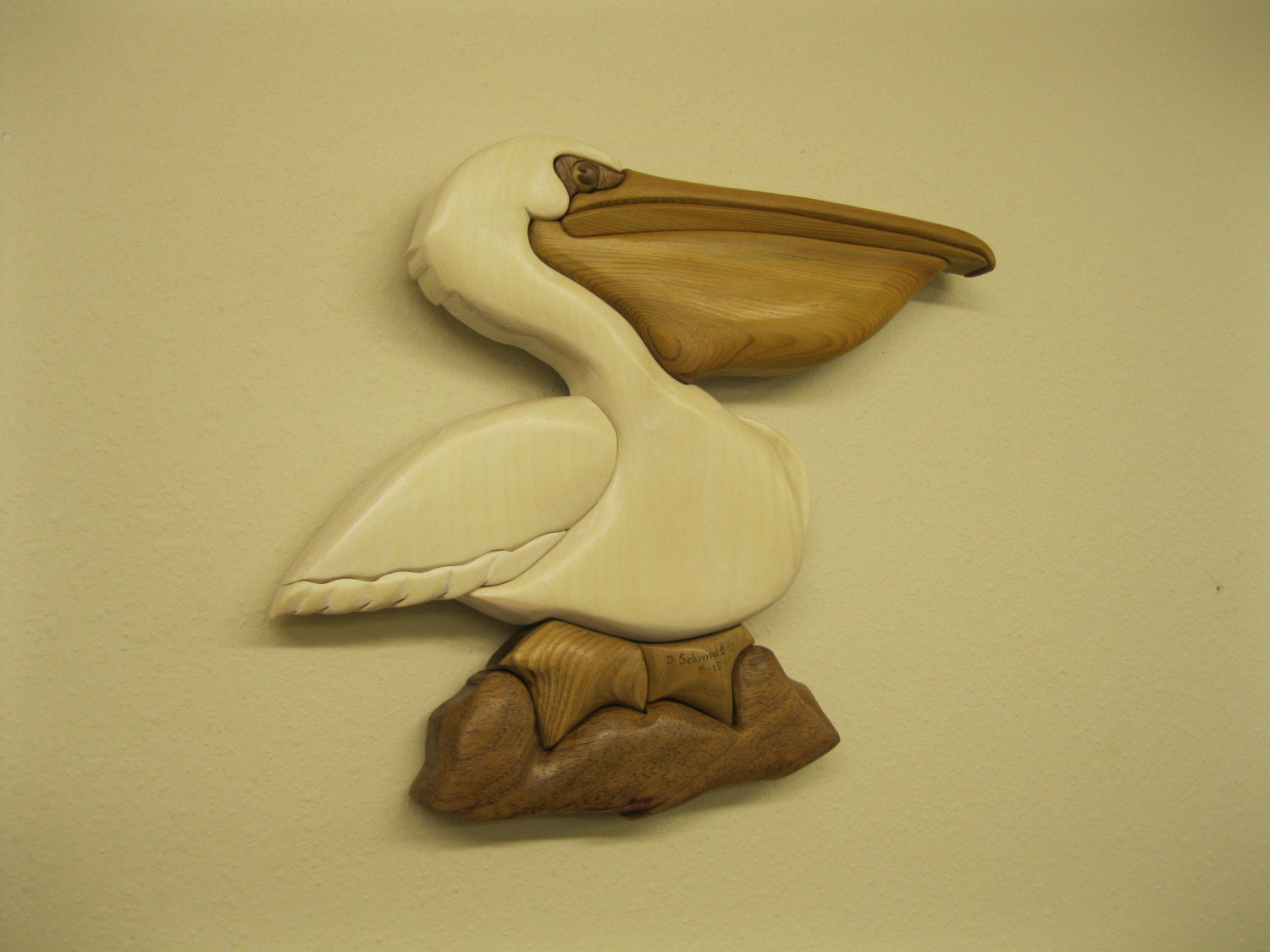 PELICAN WOOD CARVED by Rakowoods Intarsia carved wood wall
