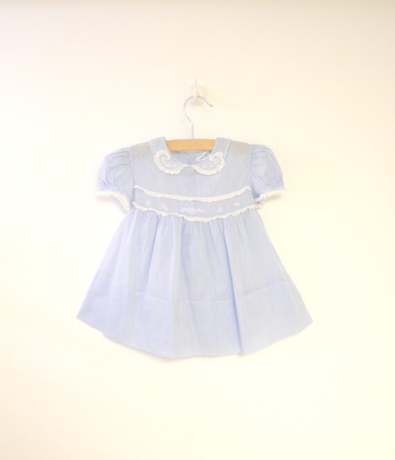 Vintage Baby Clothes 1940's Saks Fifth Avenue Sky Blue