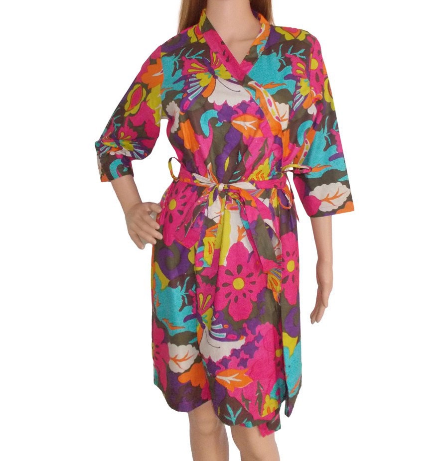 Multi colored floral Robe Getting ready robes Nursing