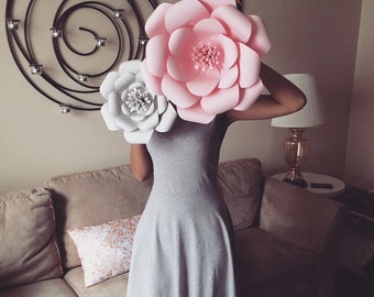 3D Wall Flowers - Large Paper Flower Set of 3 - Custom Colors Available