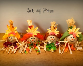 Thanksgiving Napkin Rings Fall Napkin Rings Scarecrow Napkin Rings Fall Table Decor Fall Table Centerpiece Thanksgiving Table Decor Set of 4
