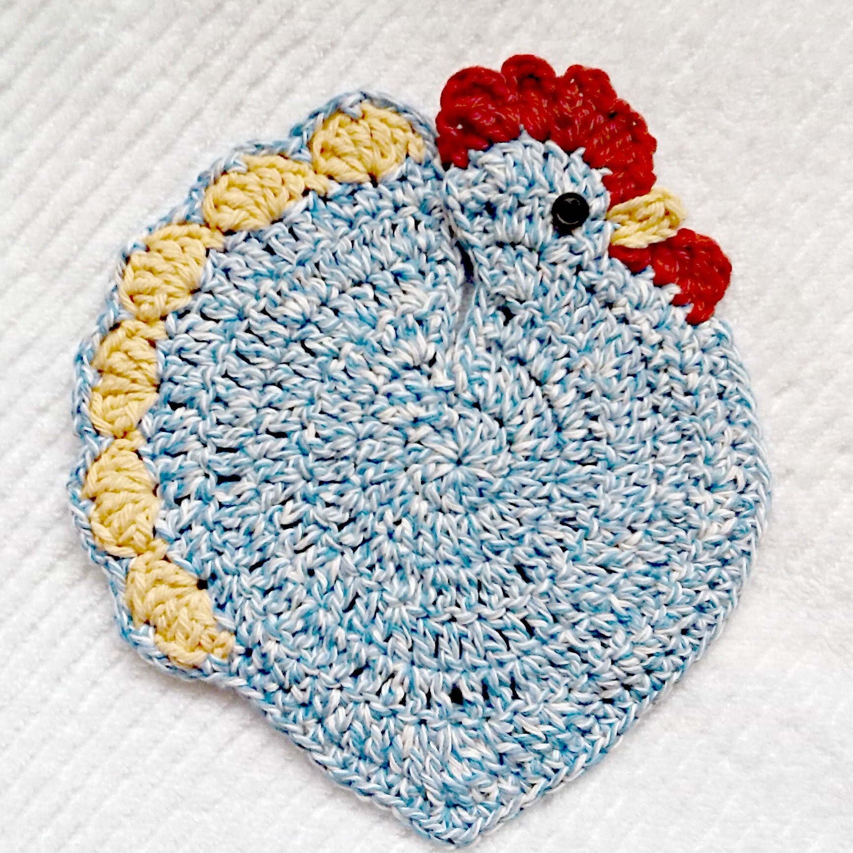 Crochet Chicken Pot Holder Trivet Made To Order Gift For