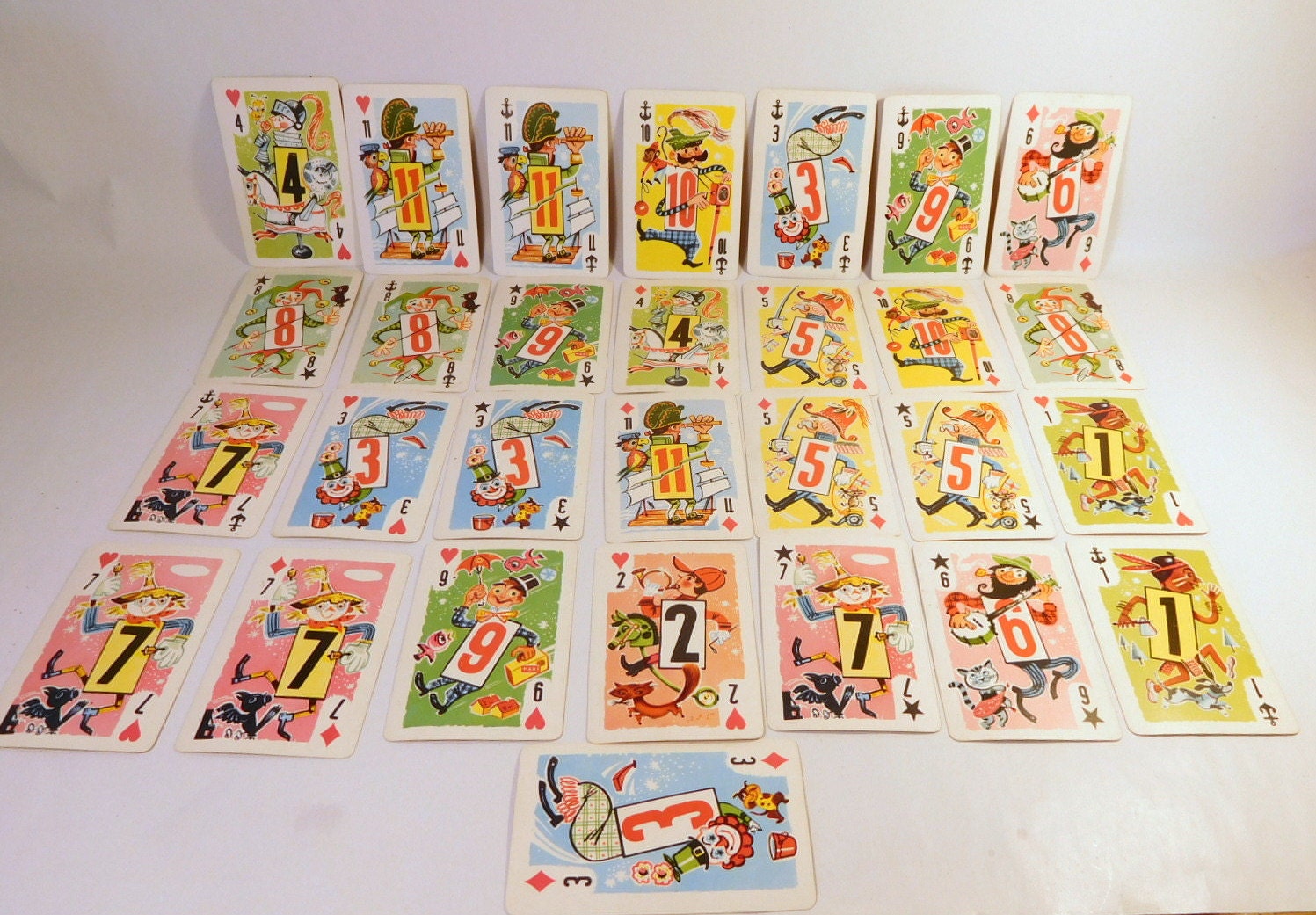 Vintage WHITMAN Playing Cards Crazy Eights / PARTIAL DECK