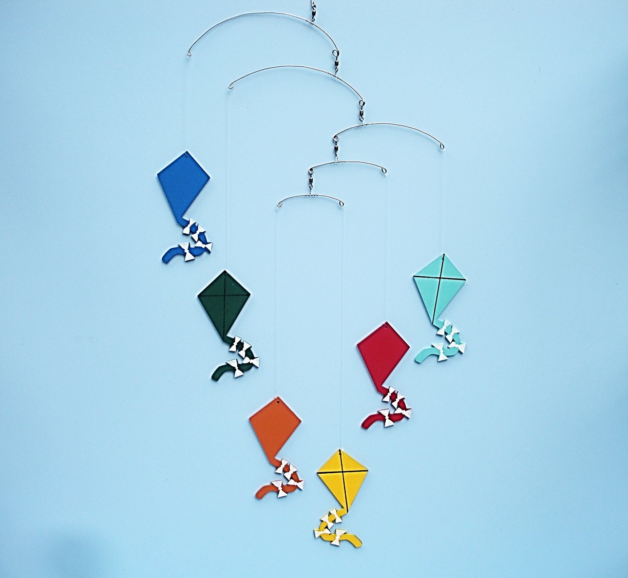 Kite Mobile Kites Mobile Wood Hand Decorated