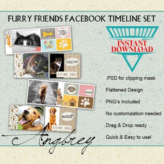 Furry Friends Facebook Timeline Set Templates by Angbrey