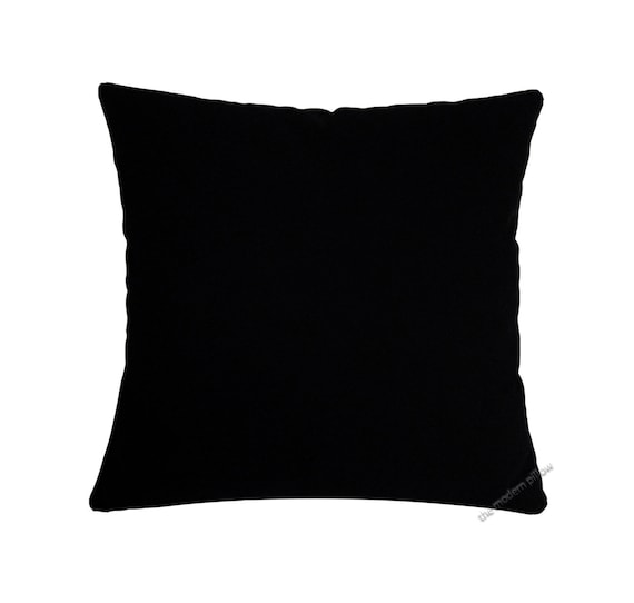 Jet Black Solid Decorative Throw Pillow Cover / Pillow Case
