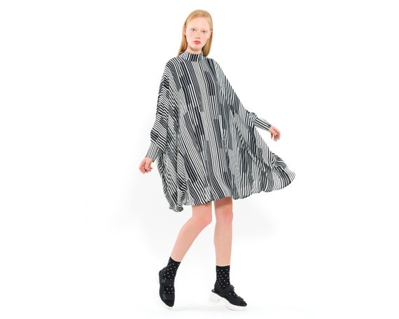 black and white striped frock