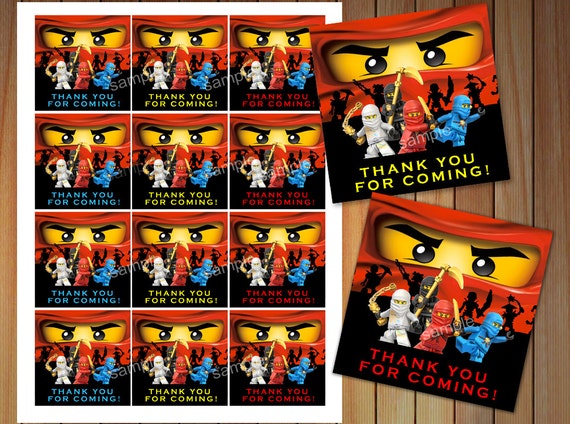 Ninjago Lego Thank you sticker thank you tag Ninjago by pastagetti