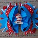 Cat in the Hat Hair Bow, Seuss Bow Rhinestone Center