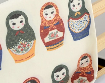Cotton Fabric Russian Doll Matryoshka Doll Digital Polyester Cotton Fabric (QT362)