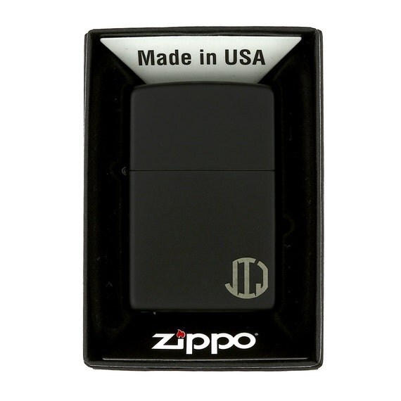Monogrammed Personalized Black Matte Finish Classic Zippo