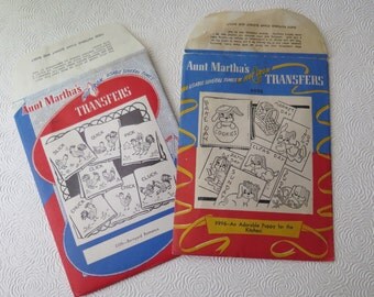 Days of the Week Embroidery Iron On Transfer Vintage Dish Towel Dishcloth Aunt Martha's Puppy Chicken