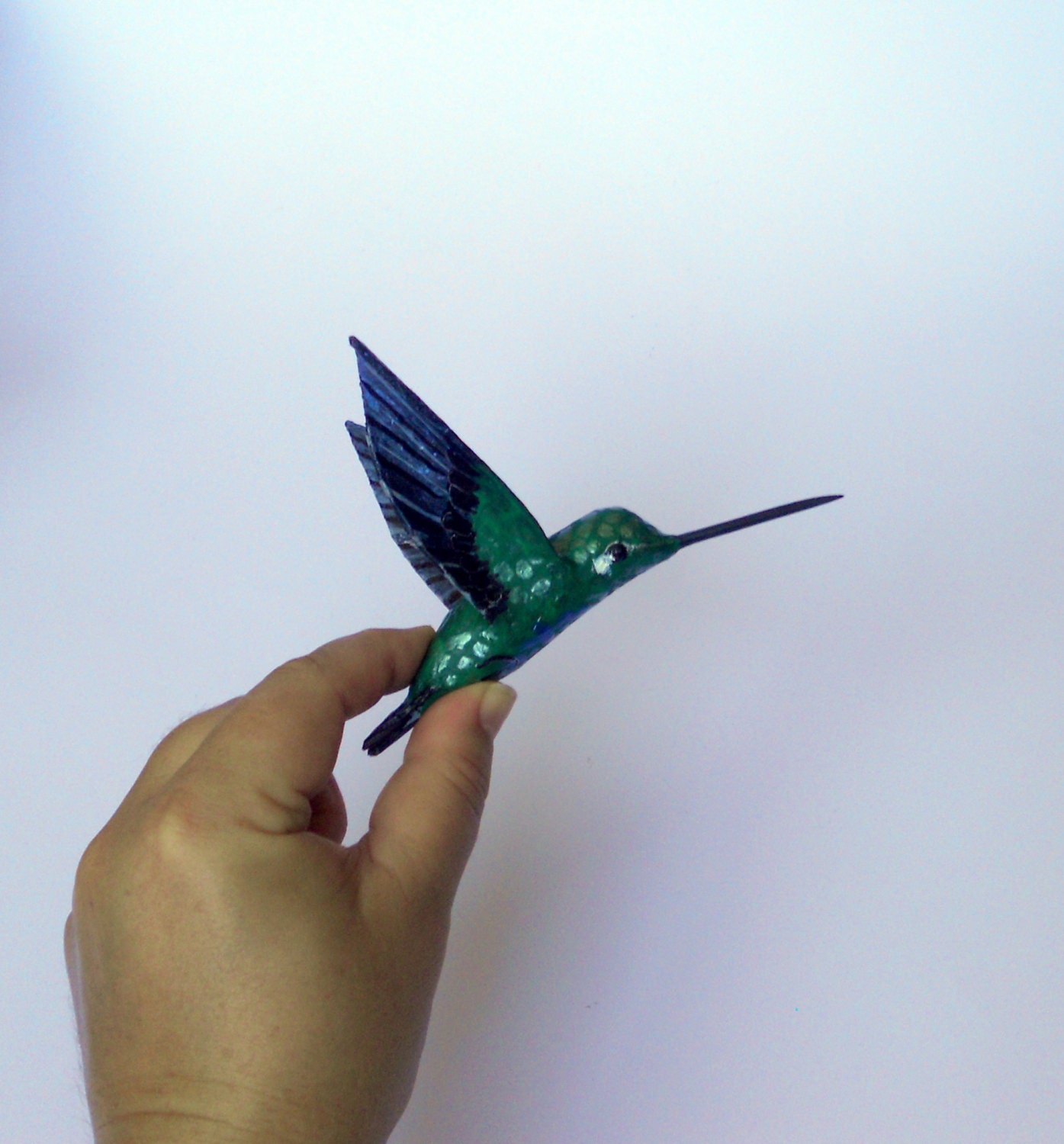 hummingbird art paper mache sculpture bird by natynatyva on Etsy