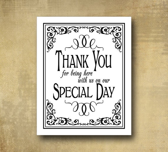 Printed wedding Thank you for being here with us on our