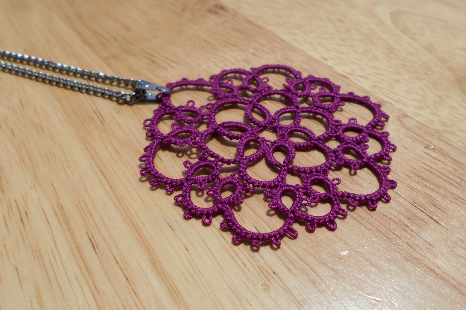 victorian lace pendant victorian necklace purple lace by MamaTats