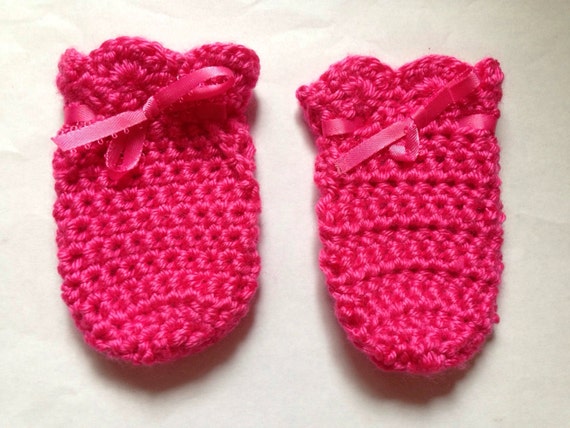 crochet baby hat scratch mittens baby shower by stitchesoflight