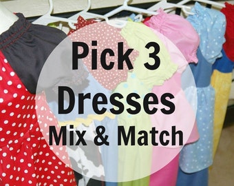 Disney Princess Dress| Disney Dresses for Baby, Toddler & Girls| Set of 3 CUSTOM 100% Cotton Costume| Cinderella Belle Snow White Moana Elsa