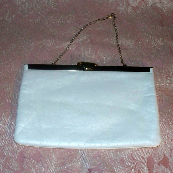 1950s Cream Clutch Purse Vintage Party Bag Etra