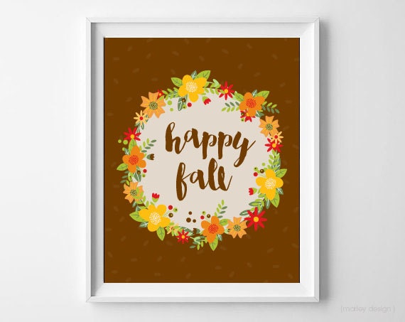 Fall Wall Art happy fall floral print digital art printable fall wall art autumn Fall Wall Art happy fall floral print digital art printable fall wall art autumn