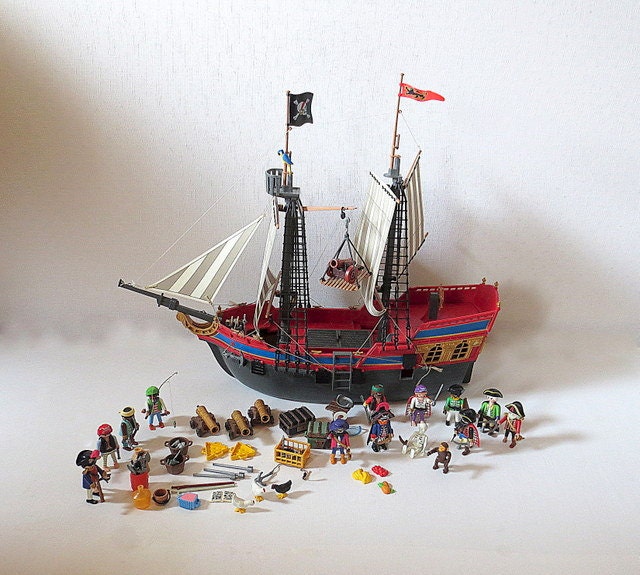 Large Pirate Ship Playmobil Vintage Toy Ship No by VeganBabyToys