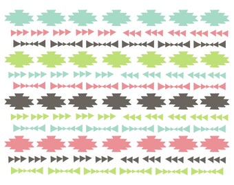 Clipart Sale 60% off, Doodle Tribal Border, Digital Design, Tribal Clipart, Scrapbooking Supplies, Doodle Design, Border Set #031