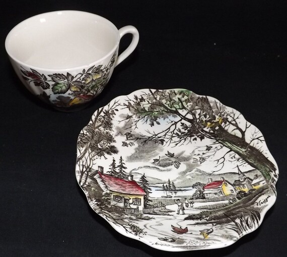 CLEARANCE SALE Antique Tea Cup and Saucer by J G Meakin