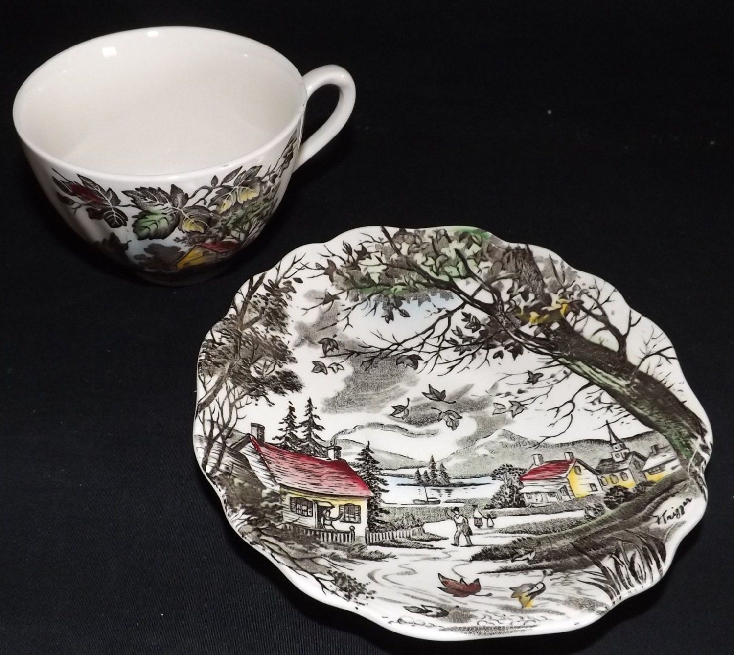 CLEARANCE SALE Antique Tea Cup and Saucer by J G Meakin
