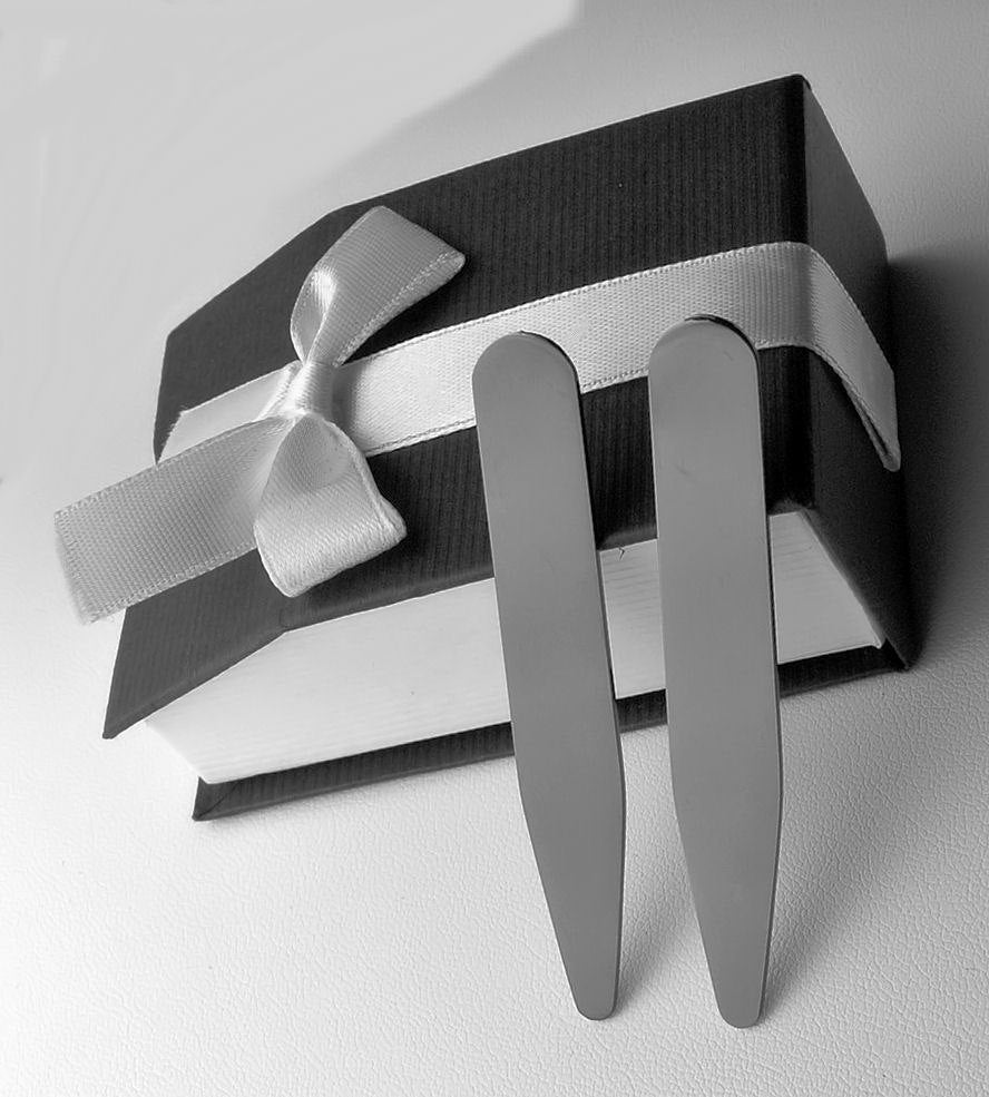 Personalized Collar Stays Premium Quality Gunmetal Collar