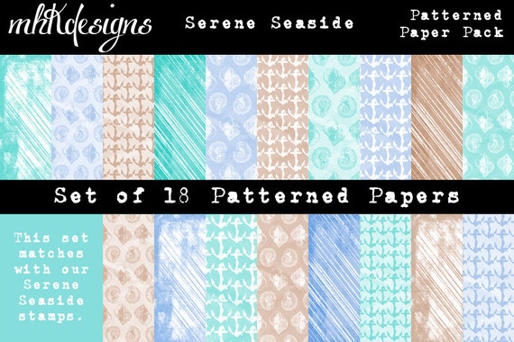 Serene Seaside Patterned Paper Pack