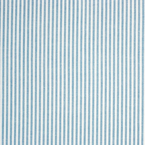 Medium Blue & White woven pinstripe fabric half meter 100 cotton