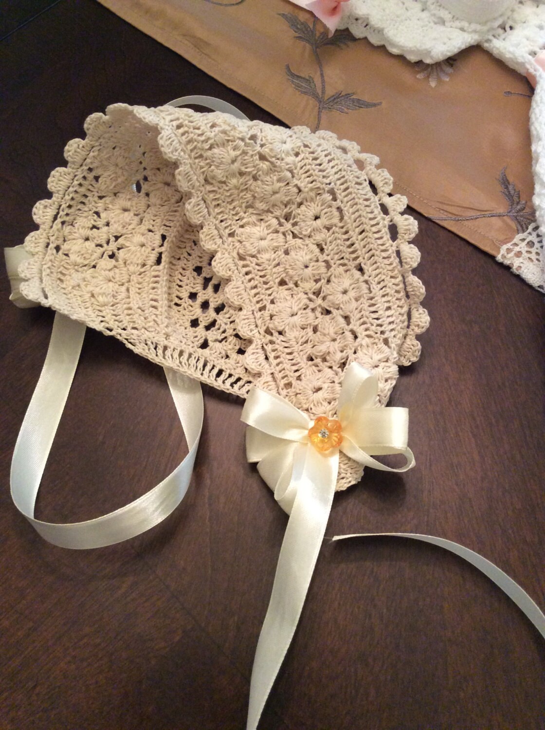 field of flowers crochet christening pdf pattern baby