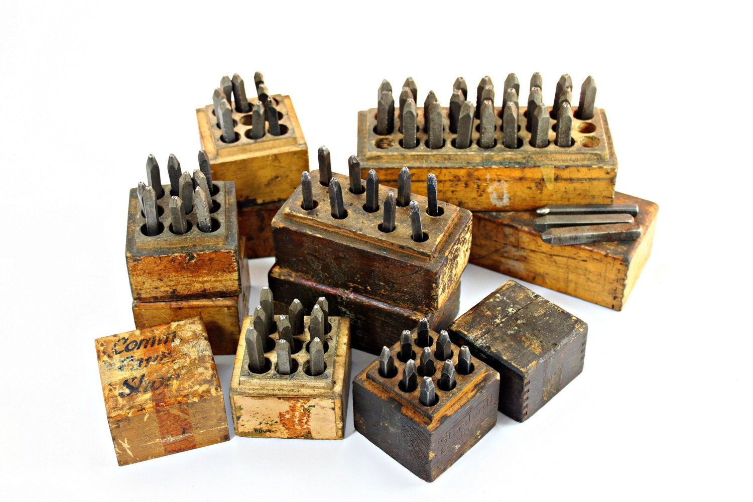 Antique Stamping Sets Antique Metal by FindsFromYesteryear on Etsy