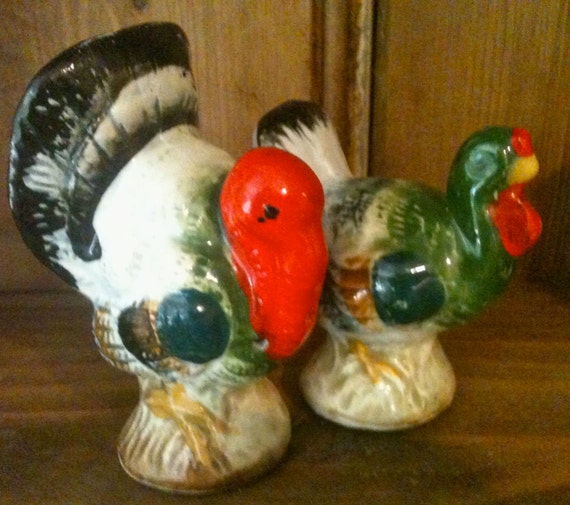 Vintage Turkey Salt and Pepper Shakers by SouthernLadyEstates