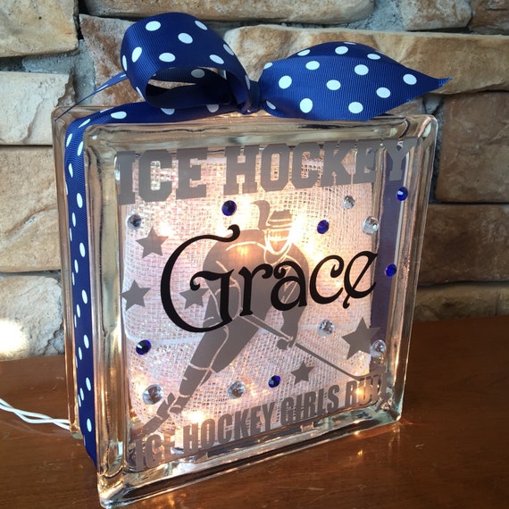 Girls Rule Ice Hockey GemLight Hockey Gifts Hockey Decor