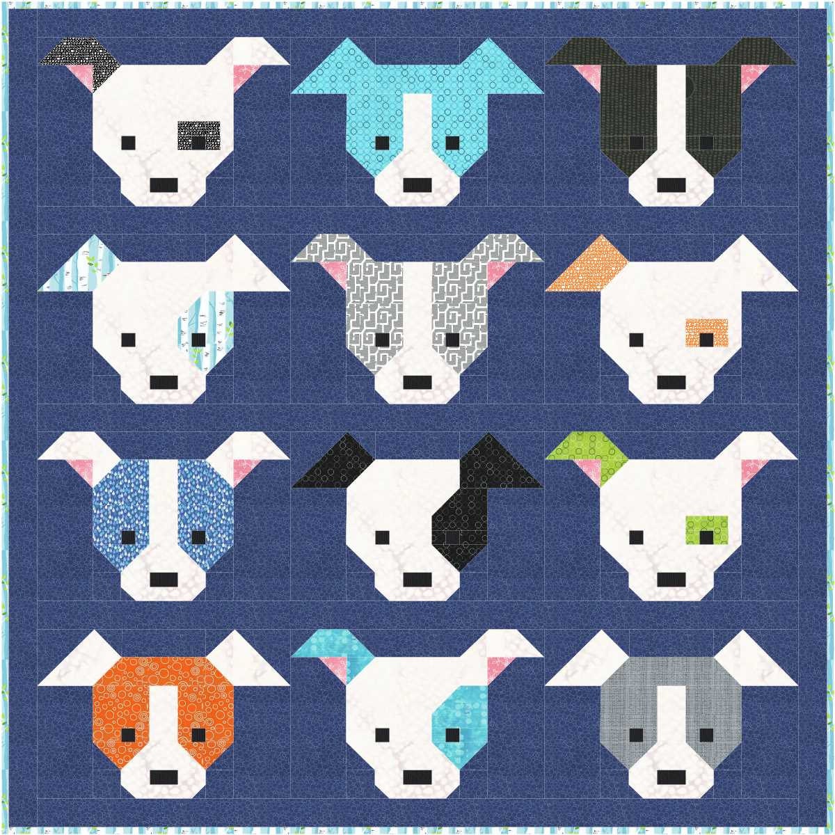 Dog Gone Cute Quilt Pattern PDF Instant Download Modern