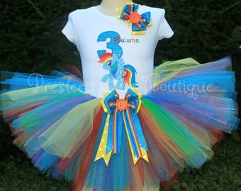 Rainbow Dash, My Little Pony Birthday tutu set! Perfect for a My Little Pony Birthday party or for pictures!