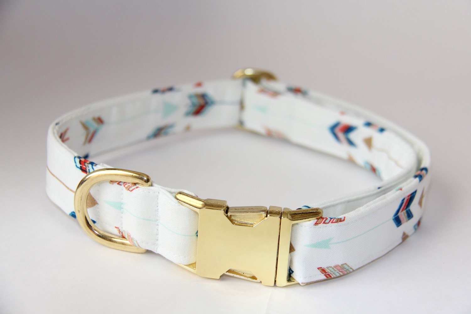 Arrow Tribal Dog Collar Gold Hardware