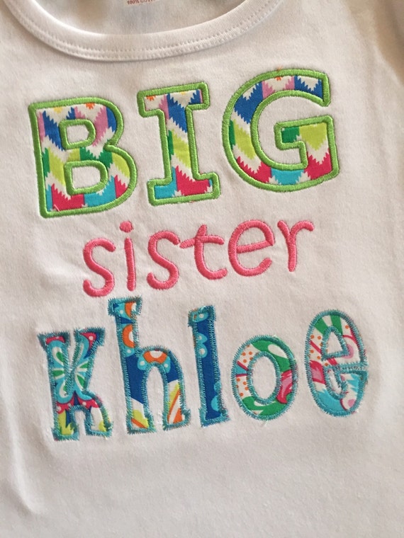 big sister applique shirt