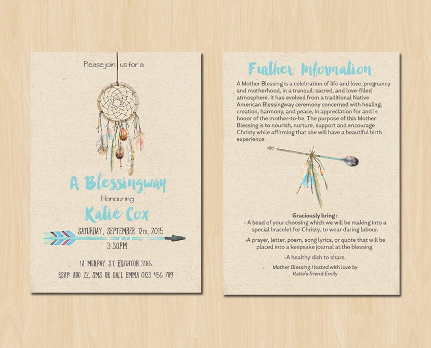Dream Catcher Blessingway Invitation // Mother Blessing