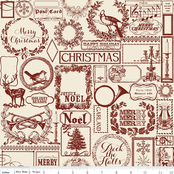 SALE Christmas Fabric By The Yard Vintage Christmas Style   Il 570xN.807120882 6lzh 