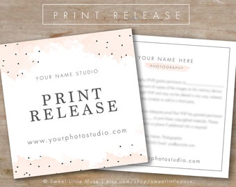 Photography Print Release Template - Photography Form Template - Photoshop Template