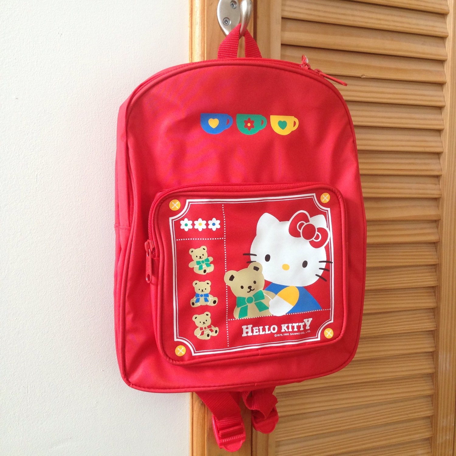 RARE Vintage 1995 Sanrio Hello Kitty Red Backpack With
