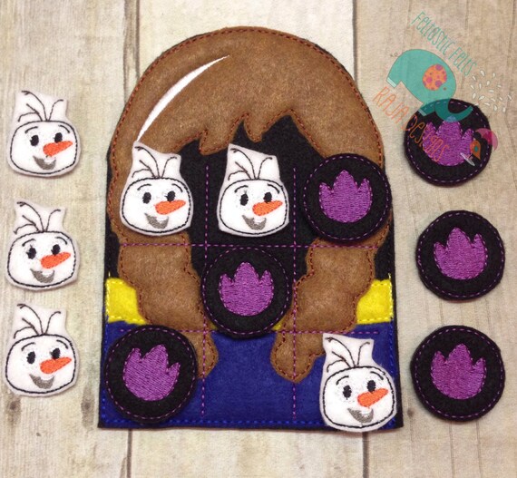 Cold Princess Tic Tac Toe game embroidered board games