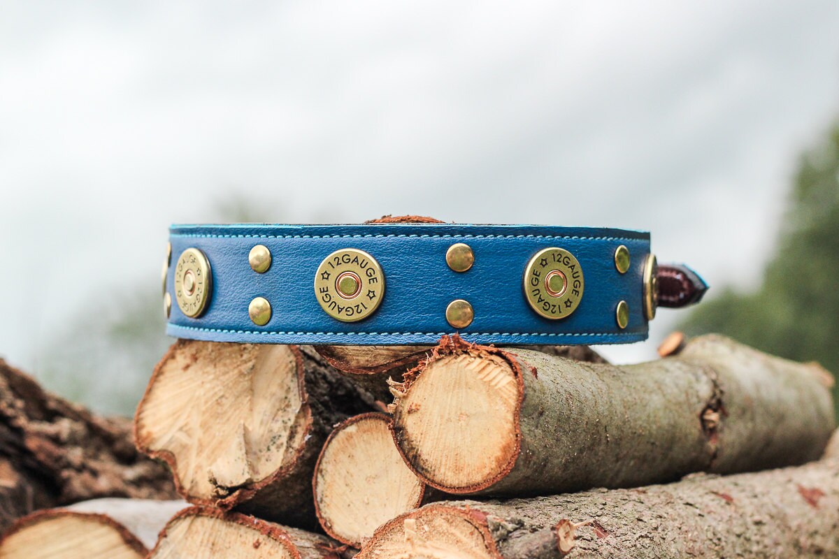 Leather Dog Collar // 12 Gauge Shotgun by WildHoundOutfitters