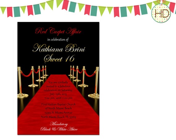 Red Sweet 16 Invitations 7