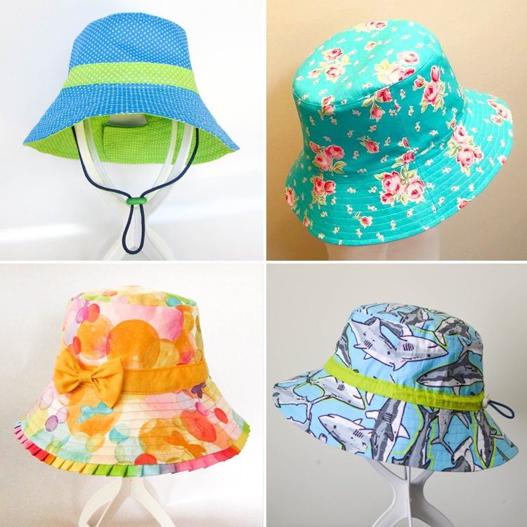 ULTIMATE BUCKET HAT Pattern Newborn to Adult. Brims short