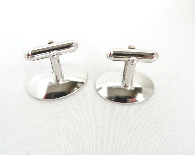 Anson Silver Tone Cufflinks, Vintage Men's Cuff Links, Formal Wear, Men's Suit Accessory
