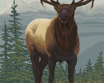 Elk Scene - Arizona (Art Prints available in multiple sizes)