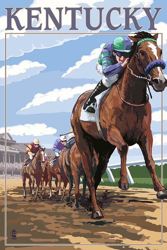Kentucky Horse Racing Track Scene Art Prints available in Kentucky Horse Racing Track Scene Art Prints available in